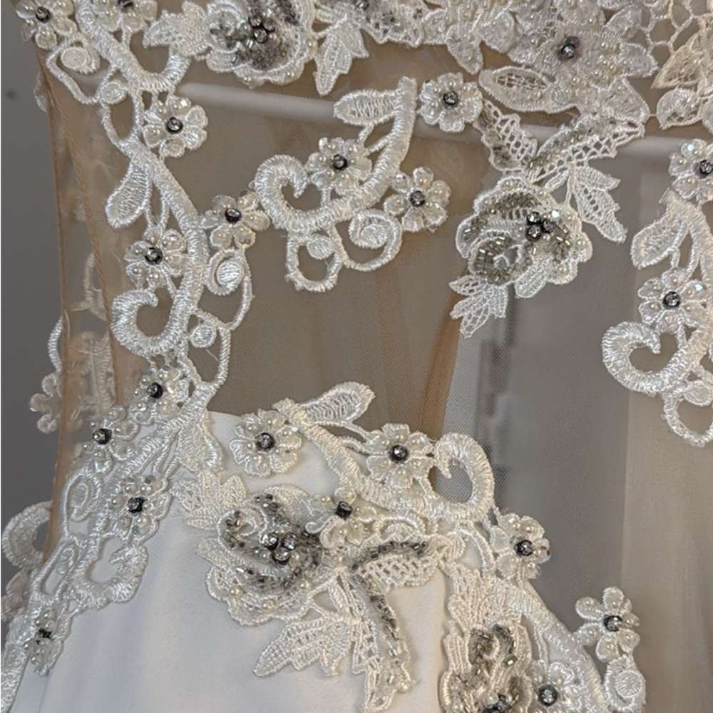 Jovani Ivory Wedding Dress with Silver Embellishments - Picture 4 of 6